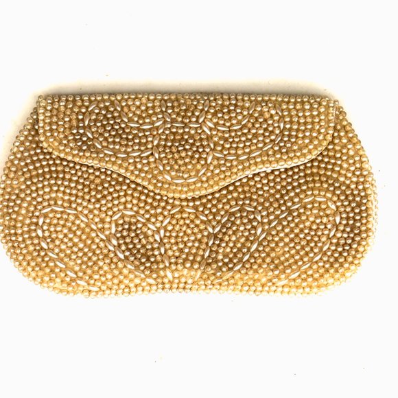Vintage Cream Beaded Clutch/Wallet | la regale japan - Picture 4 of 5